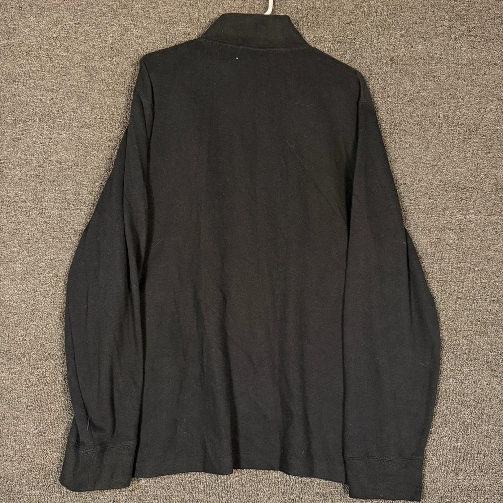 Polo Ralph Lauren Mens Estate Rib Quarter Zip Pullover Black Large Pony Logo